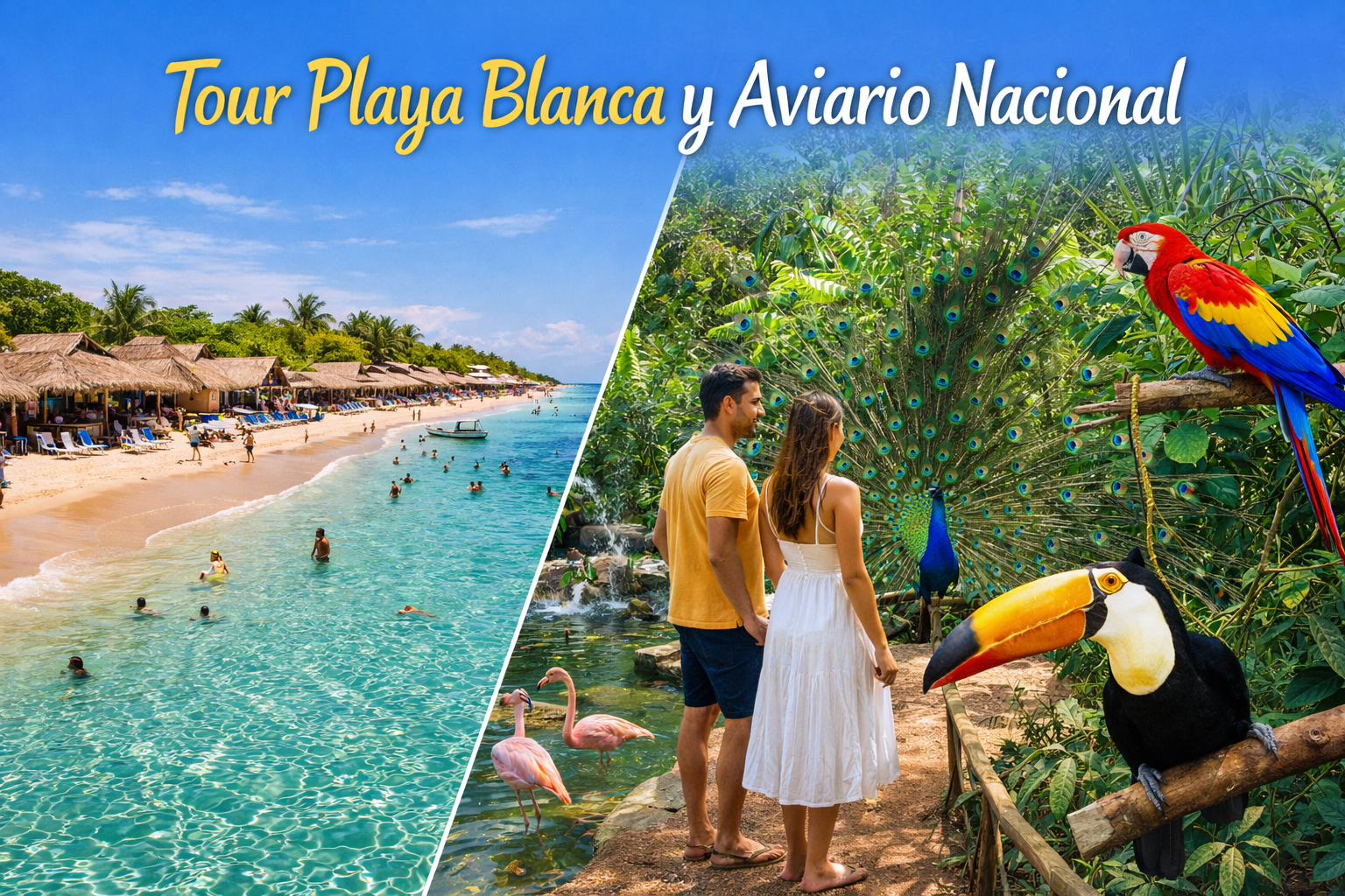 Tour Playa blanca con visita al Aviario Nacional